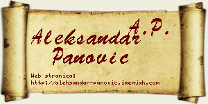 Aleksandar Panović vizit kartica